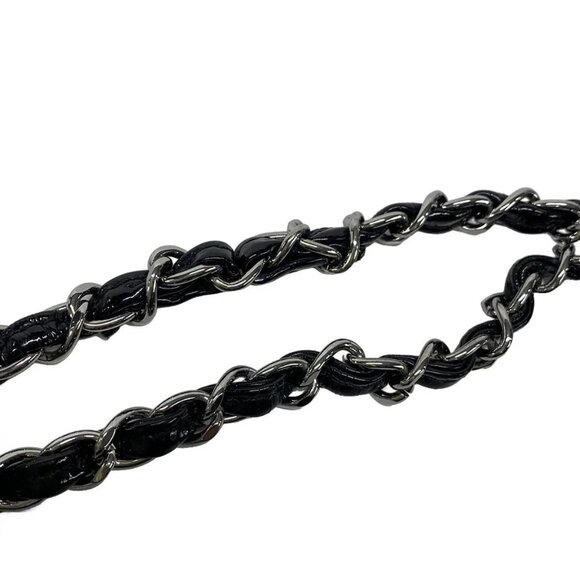 Auth CHANEL Luxury Line Black Patent Leather Handbag - Picture 11 of 16